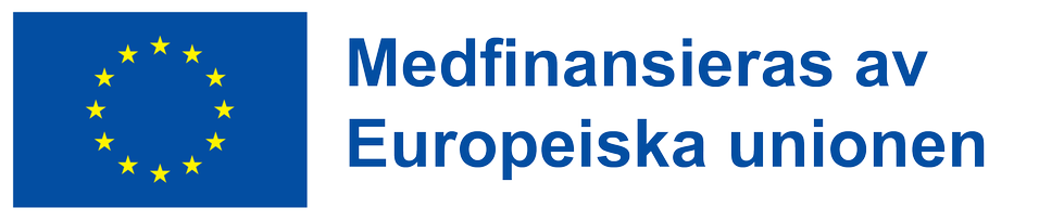 EU-loggan med text till höger "Medfinansieras av Europeiska unionen"