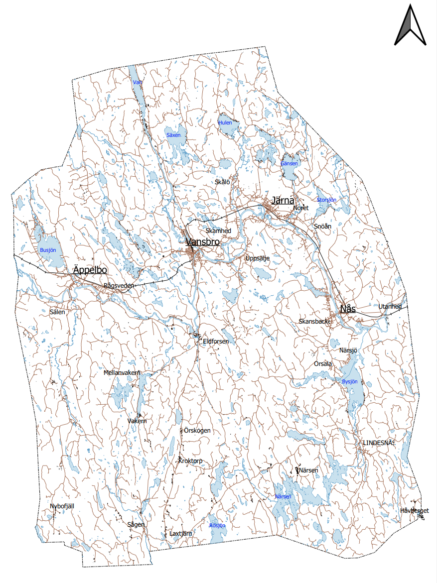 Karta Vansbro kommun 
