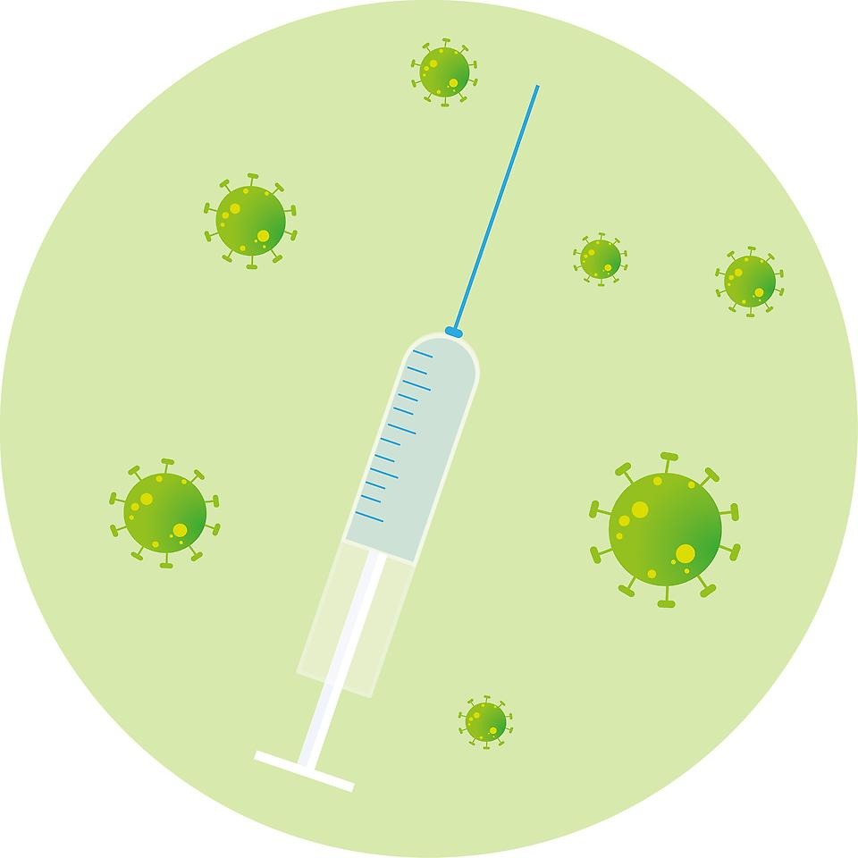 Illustration av en spruta för coronavaccin