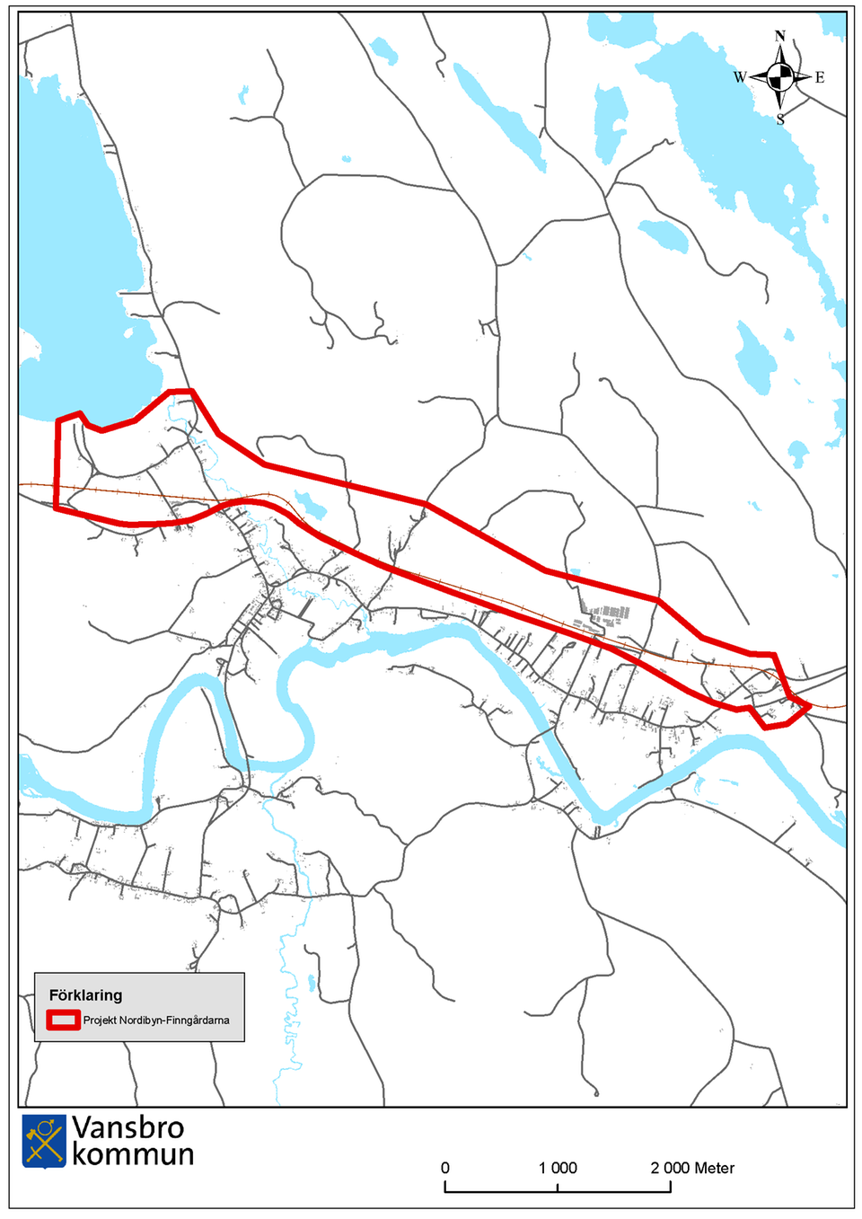 Områdeskarta över projekt Nordibyn Finngårdarna