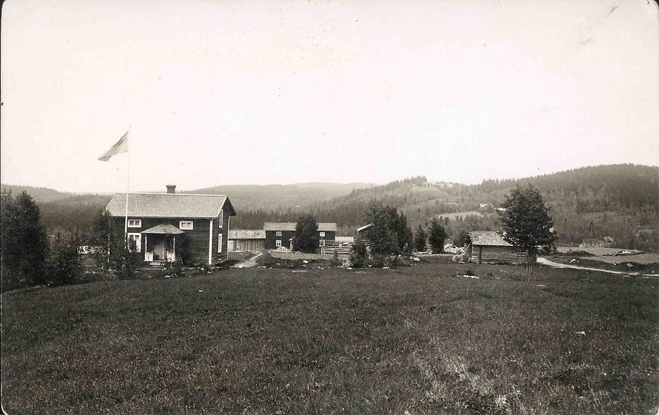 Vy över byn Nybofjäll, 1920-tal, Äppelbo Finnmark
