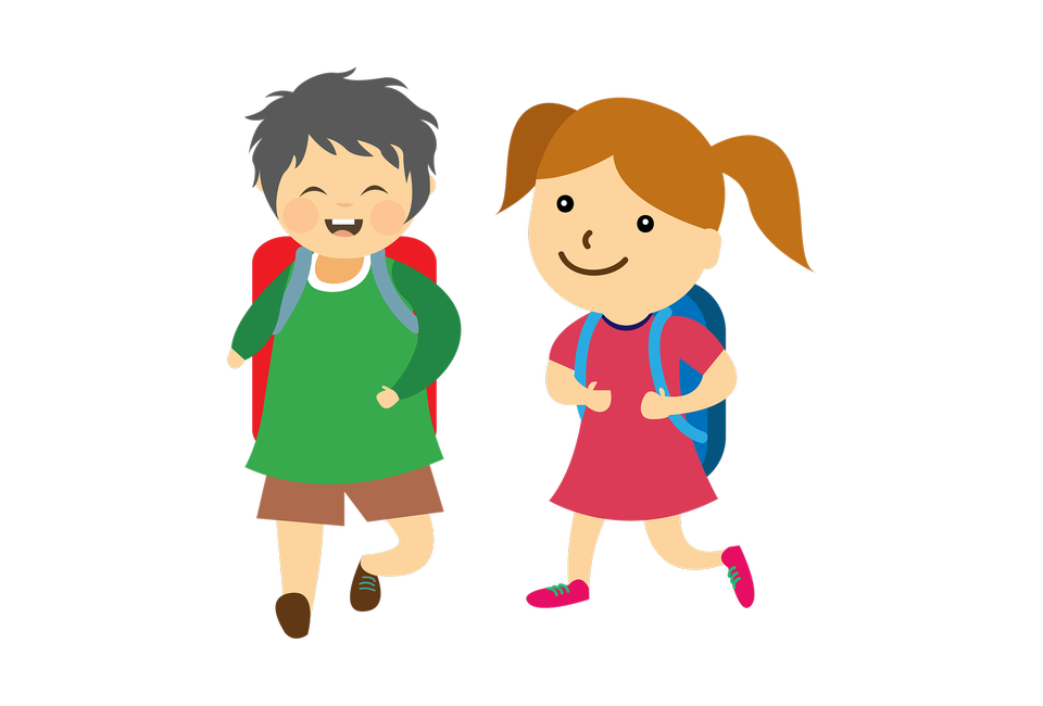 Illustration av två skolbarn.